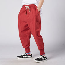 Load image into Gallery viewer, Sincism Store Men Harem Pants Japanese Casual Cotton Linen Trouser Man Jogger Pants Chinese Baggy Pants