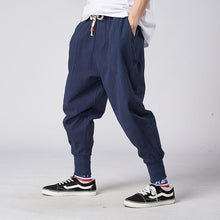 Load image into Gallery viewer, Sincism Store Men Harem Pants Japanese Casual Cotton Linen Trouser Man Jogger Pants Chinese Baggy Pants