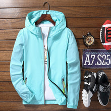 Load image into Gallery viewer, Ultra Light Men's Summer Hooded Jacket Super Thin Windbreaker Packable Skin Coat Sunscreen Waterproof Beach Casual Jackets
