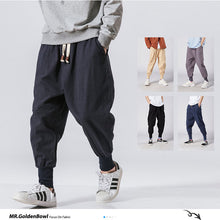 Load image into Gallery viewer, Sincism Store Men Harem Pants Japanese Casual Cotton Linen Trouser Man Jogger Pants Chinese Baggy Pants
